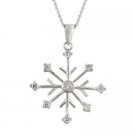 Sterling Silver CZ Snowflake Pendant P10614