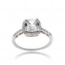 Sterling Silver CZ Square Bridal Engagement Ring Size 9 R12022-9