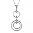 Sterling Silver CZ Stacked Circles Pendant P10626