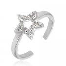 Sterling Silver CZ Star Toe Ring TR10968