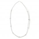 Sterling Silver CZ Station Multi-Strand Necklace, 36 inch N12496