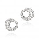 Sterling Silver CZ Swirl Earrings E12521