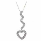 Sterling Silver CZ Swirl Open Heart Slide Pendant P4133