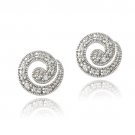 Sterling Silver CZ Swirl Stud Earrings E13311