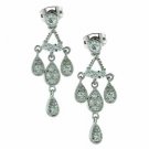 Sterling Silver CZ Teardrop Chandelier Earrings E4622