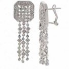 Sterling Silver CZ Three Strand Dangle Earrings E3017