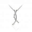 Sterling Silver CZ Vertical Twist Pendant P11393