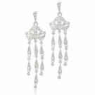 Sterling Silver CZ Vintage Chandelier Earrings 2586
