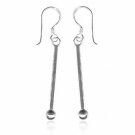 Sterling Silver Dangling Bar & Bead Earrings E2774