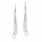 Sterling Silver dangling chain hoop Earrings E4825
