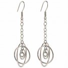 Sterling Silver Dangling Chain Hoop Earrings E5098