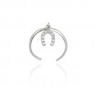 Sterling Silver Dangling CZ Horseshoe Toe Ring TR11594