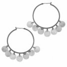 Sterling Silver Dangling Discs Hoop Earrings E4442