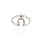 Sterling Silver Dangling Pink CZ Horseshoe Toe Ring TR11594LPZ