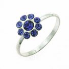 Sterling Silver Dark Blue CZ Flower Junior Ring Size 5 JR2933BL