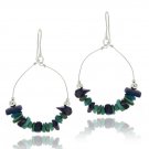 Sterling Silver Denim Lapis & Created Turquoise Chips Earrings E12114M2