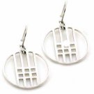 Sterling Silver Designed Round DangleEarrings E4458
