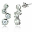 Sterling Silver Designer Inspired CZ Bubble Earrings E2703
