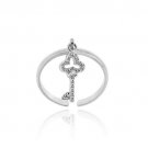 Sterling Silver Designer Inspired Dangling Key Toe Ring TR11466