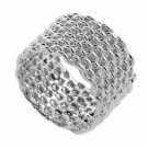 Sterling Silver Designer Mesh Ring Size 6 R6045-6