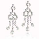 Sterling Silver Designer Simulated Diamond CZ Designer Chandelier Earrings 2581