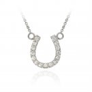 Sterling Silver Designer-Inspired CZ Horseshoe Necklace P10622