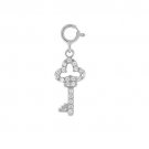 Sterling Silver Designer-Inspired CZ Key Charm CH11353