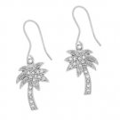 Sterling Silver Designer-Inspired CZ Palm Tree Earrings E10521