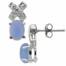 Sterling Silver Diamond Accent & Chalcedony X and O Earrings E2913CHA