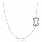 Sterling Silver Diamond Accent Dog Bone Chain Necklace N13668