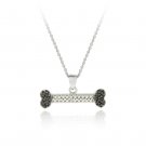 Sterling Silver Diamond Accent Dog Bone Pendant P11565M4