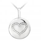Sterling Silver Diamond Accent Heart Circle Necklace P12572