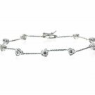 Sterling Silver Diamond Accent Heart Tennis Bracelet B4691