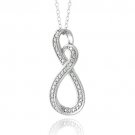Sterling Silver Diamond Accent Infinity Heart Swirl Necklace P12920