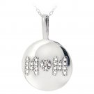 Sterling Silver Diamond Accent MOM Circle Necklace P12571