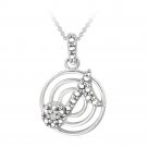 Sterling Silver Diamond Accent Musical Note Disc Necklace P12568