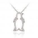 Sterling Silver Diamond Accent Penguin Slide Pendant P11901