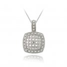 Sterling Silver Diamond Accent Square Necklace P13394