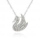 Sterling Silver Diamond Accent Swan Necklace P12715