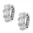 Sterling Silver Diamond Accent Swirl Hoop Huggie Earrings E11332
