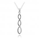 Sterling Silver Diamond Accent Triple Infinity Necklace P10477