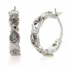 Sterling Silver Diamond Accent X and Heart Hoop Earrings E5058