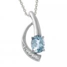 Sterling Silver Diamond Accented Blue Topaz Pendant P10717BT