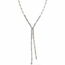 Sterling Silver Diamond Cubic Zirconia Y Necklace N4525