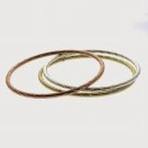 Sterling Silver Diamond Cut Multi Color Bangle Set S10081