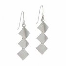 Sterling Silver Diamond Shaped Disc Dangle Earrings E9215