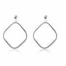 Sterling Silver Diamond Shaped Hoop Earrings H2938