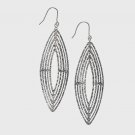 Sterling Silver Diamond-Cut Marquise Fashion Drop Earrings E13899