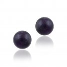 Sterling Silver Dogtooth Amethyst Bead Stud Earrings, 8mm E12538PUS