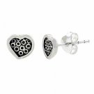 Sterling Silver Dotted Heart Stud Children's Earrings E9105